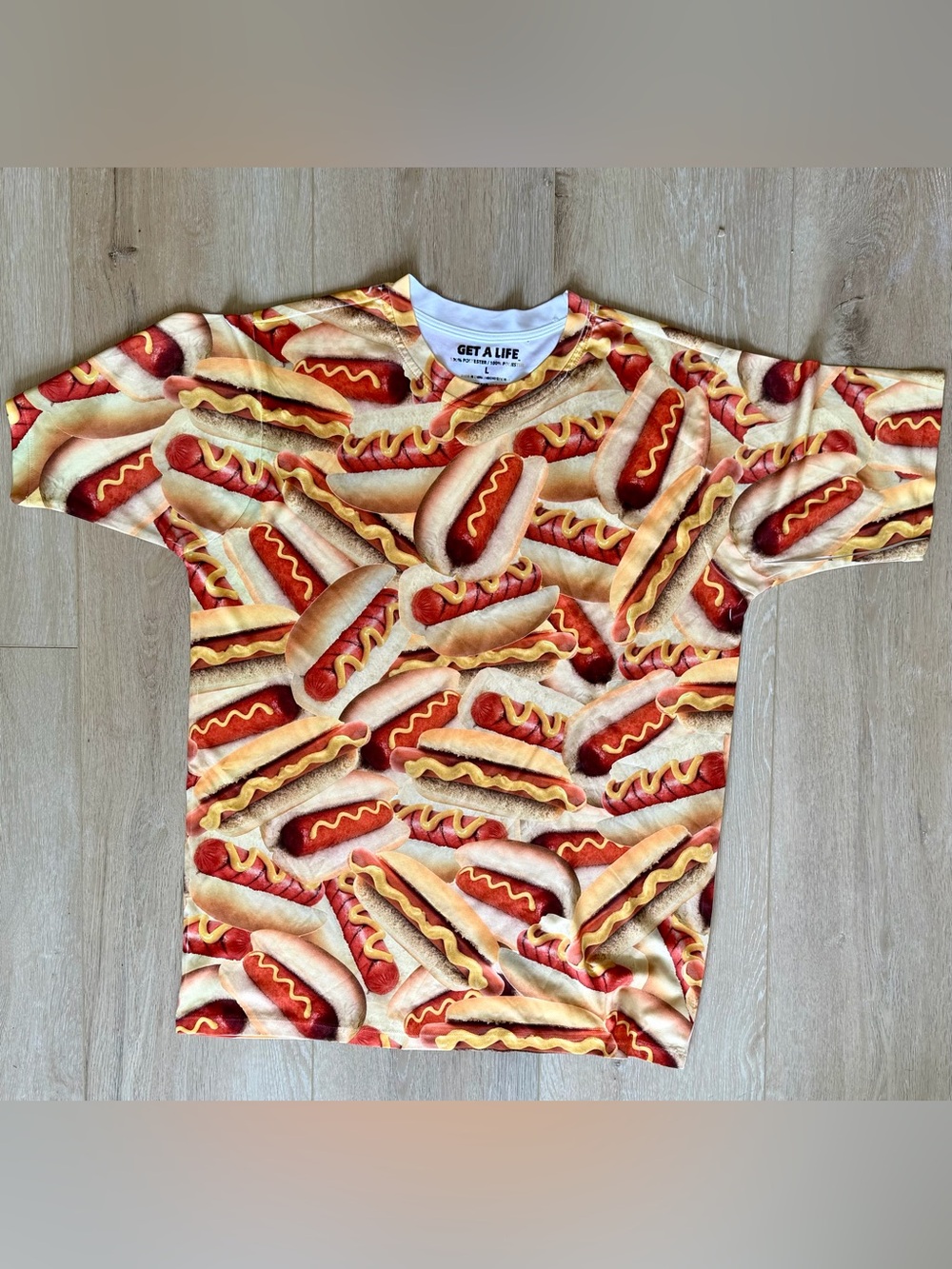 **RARE** Unique Hot Dog T-Shirt by Get a Life UK - Men’s Large - NEW